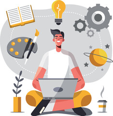 Flat creativity concept illustration 
