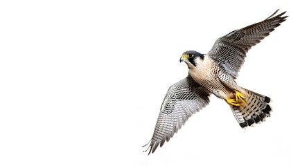 Obraz premium peregrine falcon or duck hawk - Falco peregrinus - with grey colored feathers is renowned for its speed. It can reach over 320 kmh or 200 mph during its characteristic hunting stoop high speed dive
