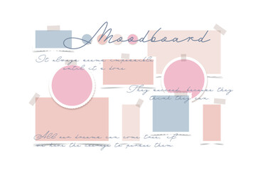 Obraz premium Vector photo collage template moodboard pictures grids vector illustration