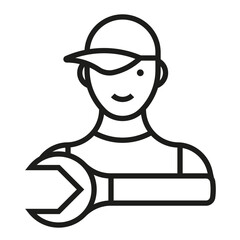 Maintenance technician perfect line icon.