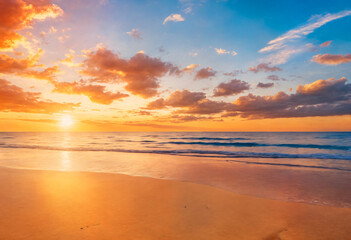 Obraz premium Sunrise Over the Sea: A Beautiful Beginning