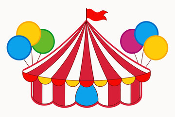 illustration of circus tent with colorful vector