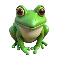 Fototapeta premium green frog 3d cartoon style illustration