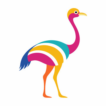 recommend clip art: colorful line art ostrich vector illustration