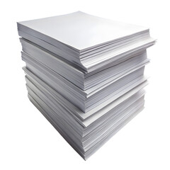High-Quality Stack of Blank White Paper Sheets Isolated on transparent  Background 
