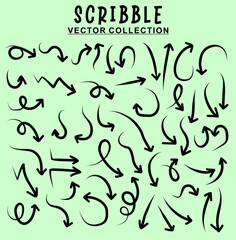 Set of hand drawn doodle abstract scribble. Vector design elements.