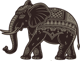 Decorative illustration of an elephant vector .