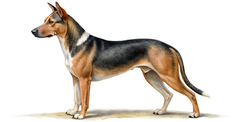 Illustration of dog isolated on a transparent background or white background.