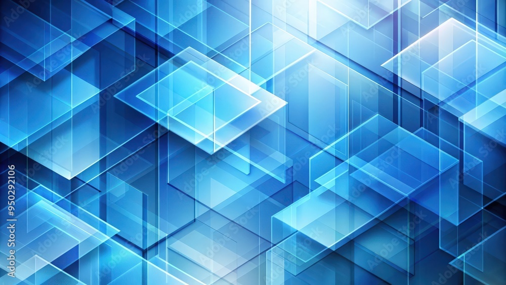 Aufkleber Geometric abstract background with overlapping translucent blue rectangles , geometric, abstract, background