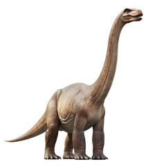 Obraz premium Brachiosaurus dinosaur isolated on transportation background. Prehistoric animal