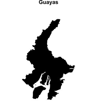 Guayas province blank outline map