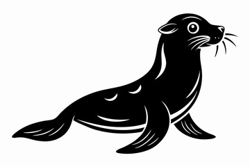 Sea seal silhouette vector illustration