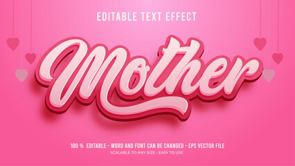 mother editable text effect