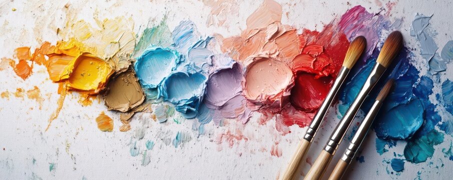 Online workshops flat design top view learning water color Complementary Color Scheme