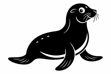 Sea seal silhouette vector illustration