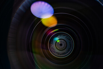 Closeup of camera lens