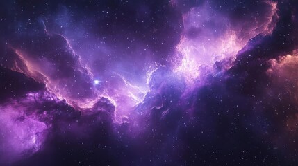 Fototapeta premium A cosmic nighttime scene of a nebula with purple hues,