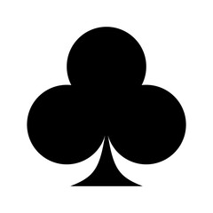 Clubs Icon for Card suit, Clover vector, card icons, Casino Poker and gambling graphic elements, Outline icon, black, Vector stock (Editable)