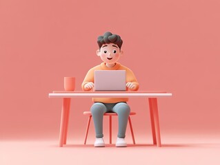 Generate an image of a 3D character in casual attire