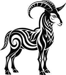 Goat abstract line art