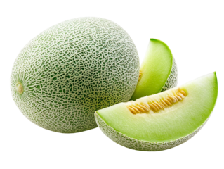 green melon and slice of honeydew