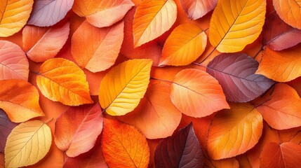 Fototapeta premium Autumn Leaves Background Red Orange Yellow Foliage Texture