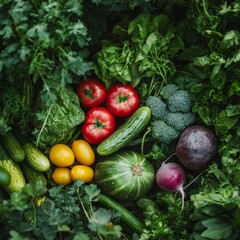 10. Meditative still life of fresh vegetables in a serene garden setting, emphasizing the mindful connection between food and nature. [food + garden + mindfulness]