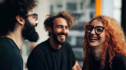 Fototapeta premium Diverse professionals collaborating on a creative project