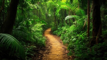 Fototapeta premium Forest trails in tropical areas 