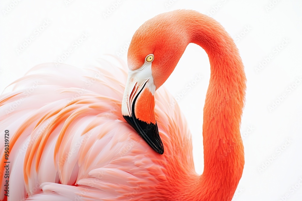 Canvas Prints a close up, high resolution image of a graceful flamingo with its distinctive pink feathers and eleg