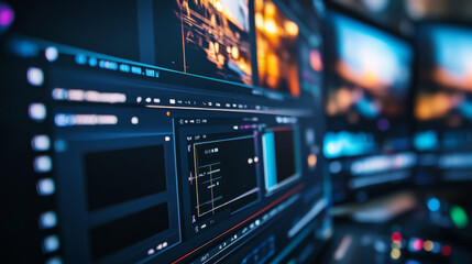 Fototapeta premium Video rendering software displaying progress of an export
