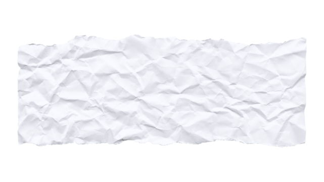 Crumpled paper on white background. White ripped paper torn isolated.