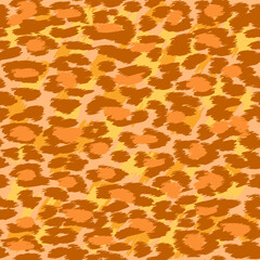 Trendy Leopard or cheetah skin seamless pattern, animal fur background, vector wild animal background in neon colors. Fabric design, wrapping paper, textile.
