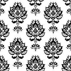 Fototapeta premium abstract floral embroidery traditional ethnic style design for decorative, wall, wallpaper, wrapping paper, fabric, silk, scarf, book, wall, backdrop and etc., abstract background.