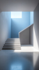 Obraz premium Minimalist interior with natural light and geometric design