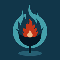 fire that is in dark color in the middle of a water 