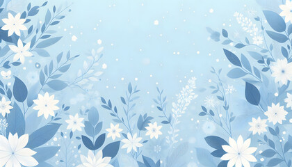 Floral light blue background