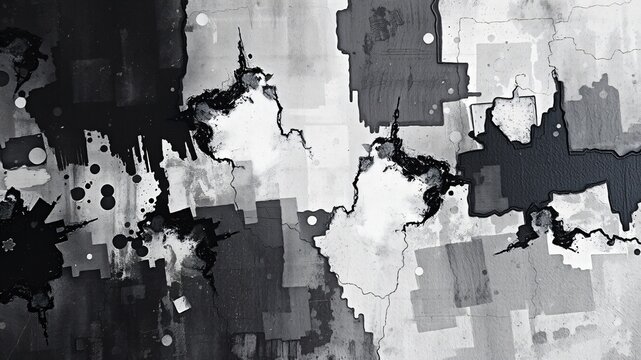  abstract blend of textured patterns in monochromatic tones, creating an intriguing interplay of shades and forms