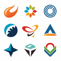 Set of different types of graphic design logos 