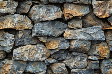 Fototapeta premium A Stunning Display of Nature's Artistry: The Striking Textures and Colors of a Layered Rock Wall Captured in Detail.