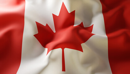 Flag of Canada. Close-Up. 3d-rendering