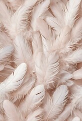 Fototapeta premium Pastel soft feathers as pattern texture background
