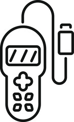 Simple icon of a glucometer measuring blood glucose, designed for diabetic patients to monitor their blood sugar levels