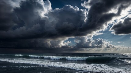 Dark clouds over the sea