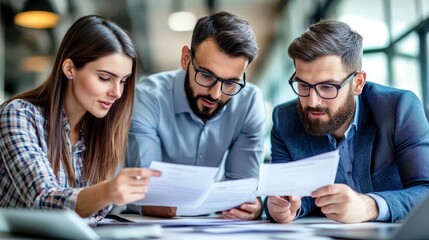 Diverse group Professional Team Relaxed Resume Review Corporate Boardroom Glass Wall