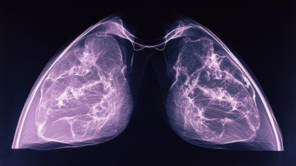 A mammogram snapshot of a female breast with detailed medical imaging highlighting areas of concern and providing valuable information for early detection