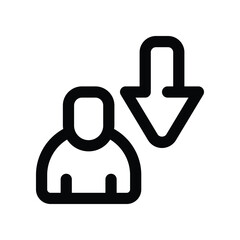 Obraz premium down career icon. vector line icon for your website, mobile, presentation, and logo design.