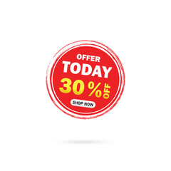 Special offer sale red tag isolated vector illustration. Discount offer price label