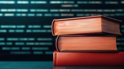 Digital law library with holographic books and interactive legal texts, futuristic setting with advanced legal research tools