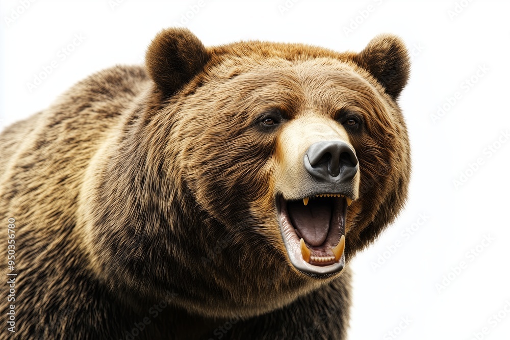 Canvas Prints a dynamic 3d of a grizzly bear in a close up view, displaying its formidable presence. the bear is s